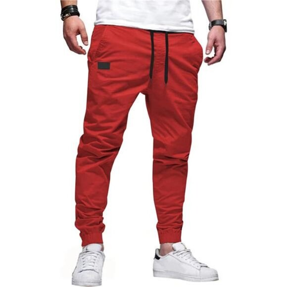 Mens Casual Joggers Pants Cotton Drawstring Sweatpants Pants NEW